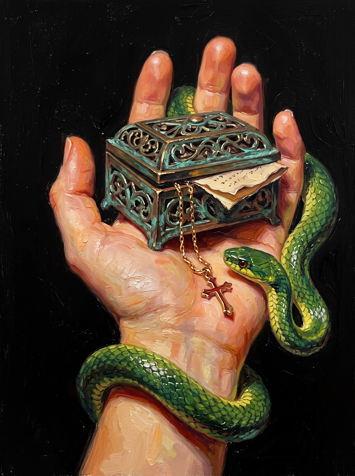 Snake Guarding Trinket Box