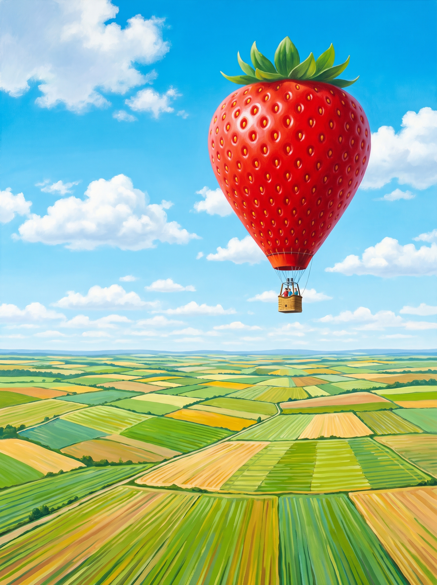 Strawberry Balloon Patchwork Fields