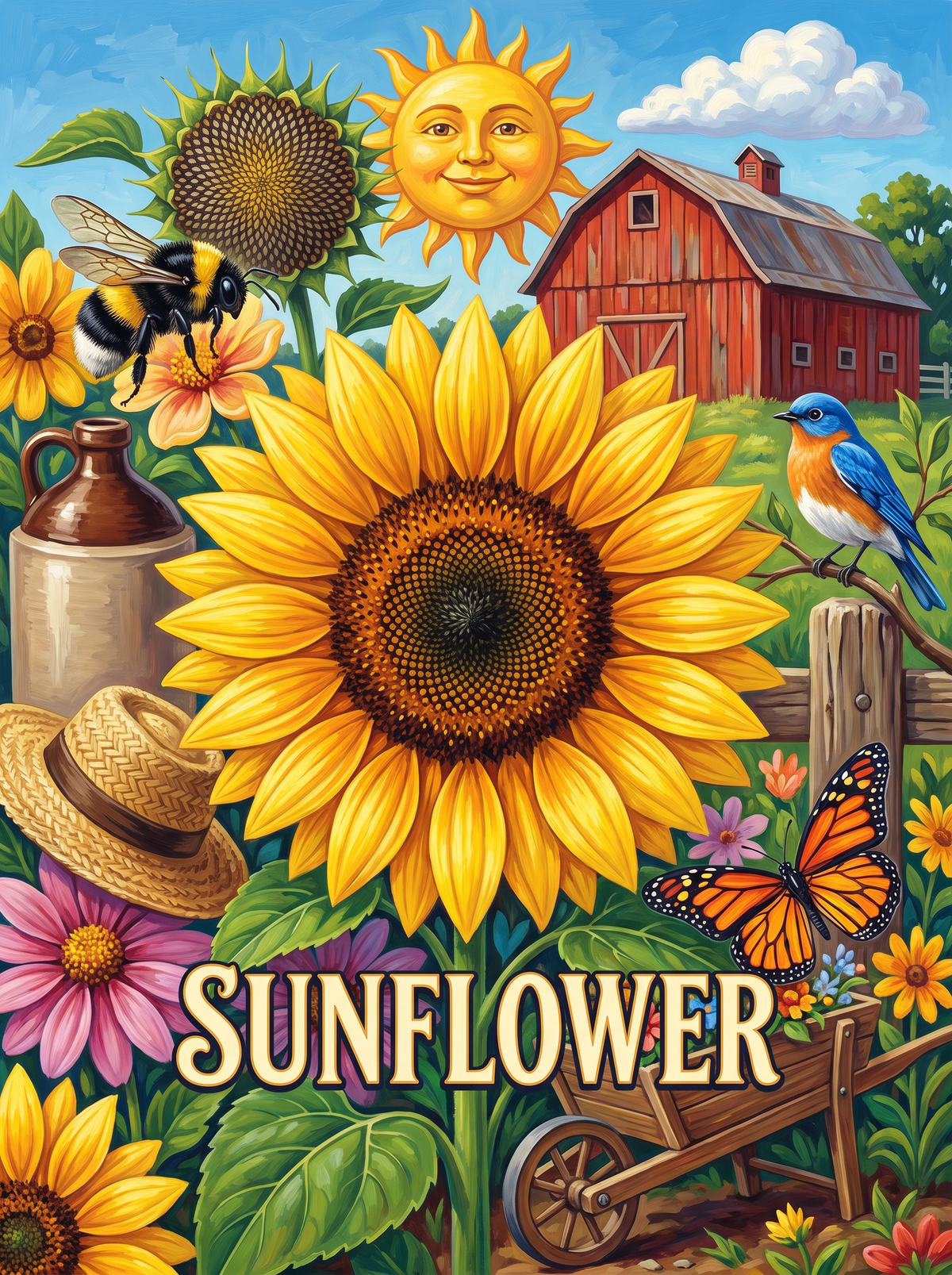 Sunflower Barn Bluebird