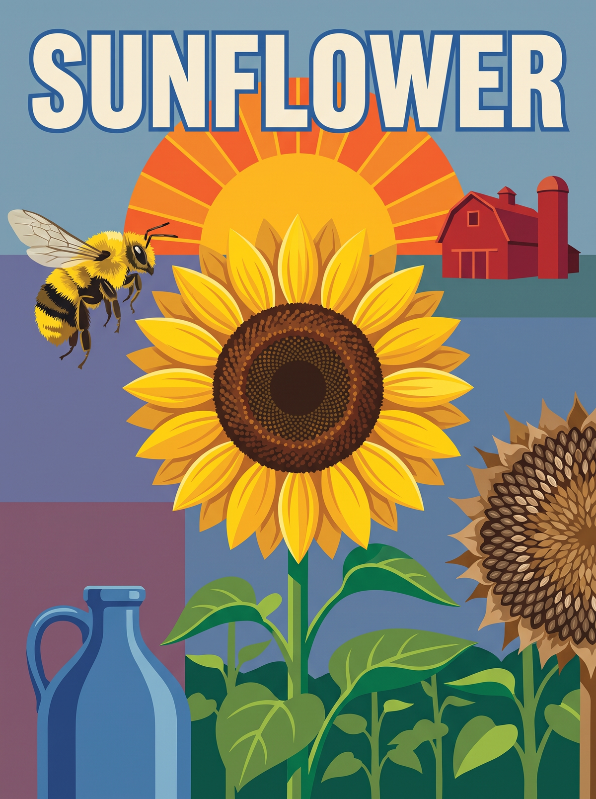 Sunflower Bumblebee Morning