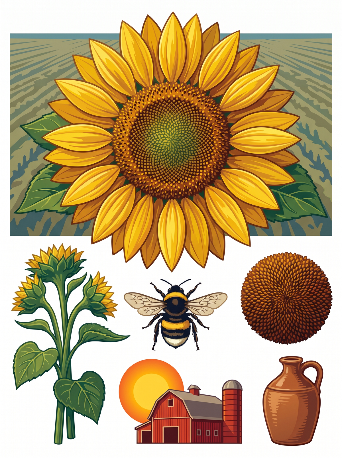Sunflower Field Barn