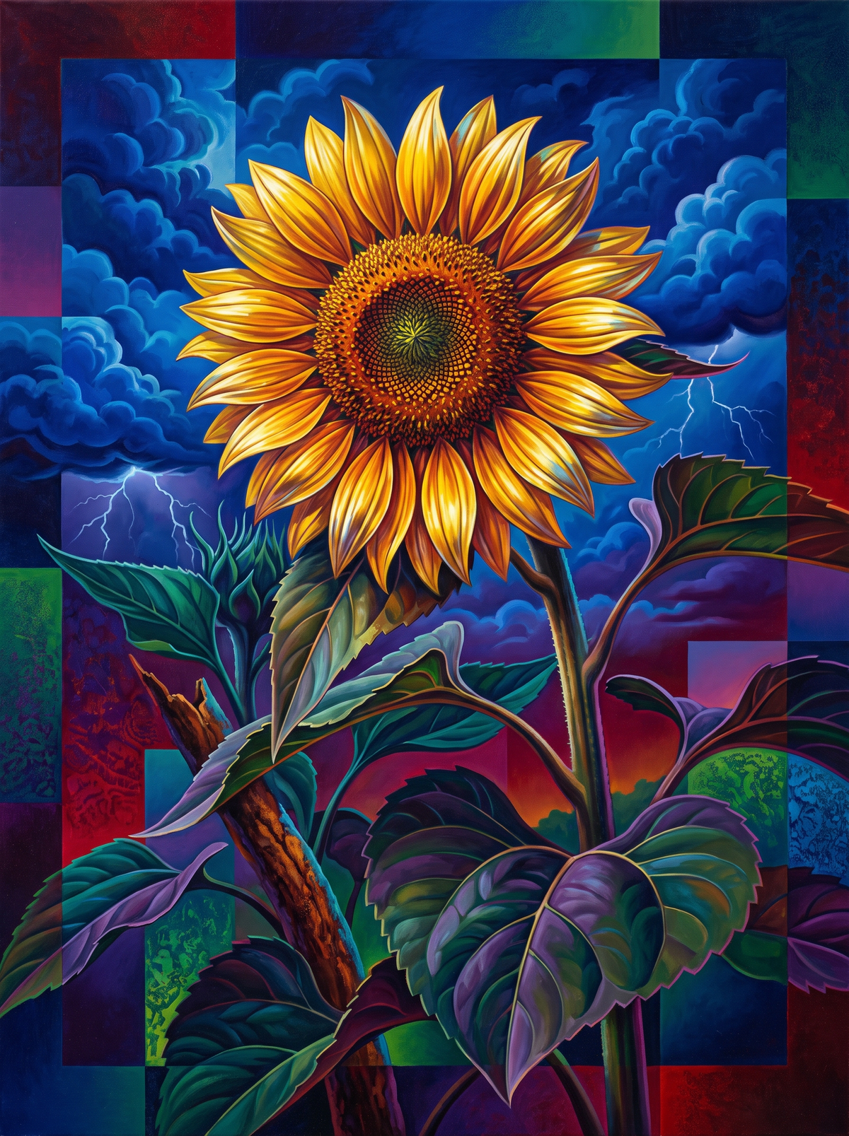 Sunflower In The Storm