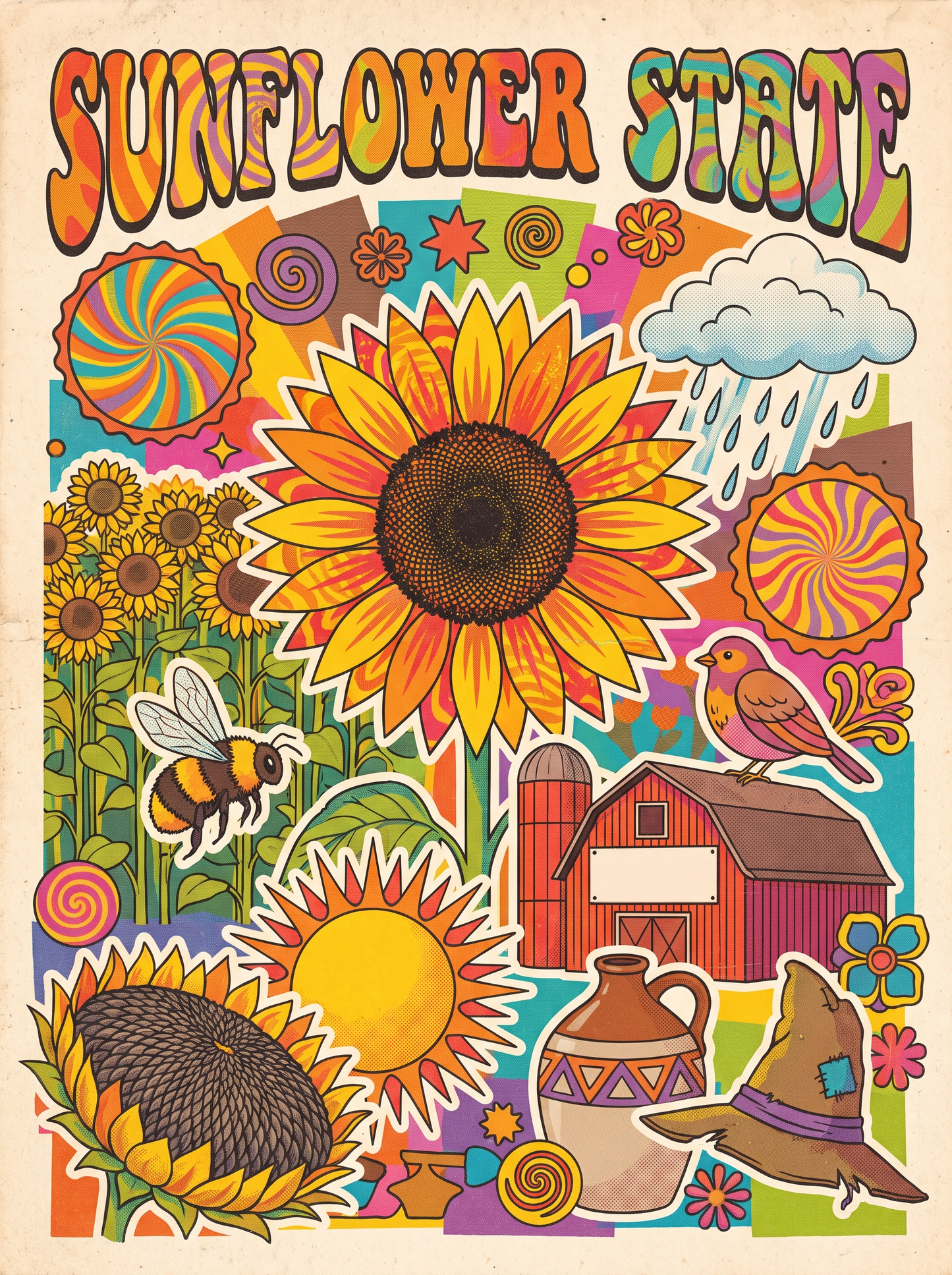 Sunflower State Red Barn