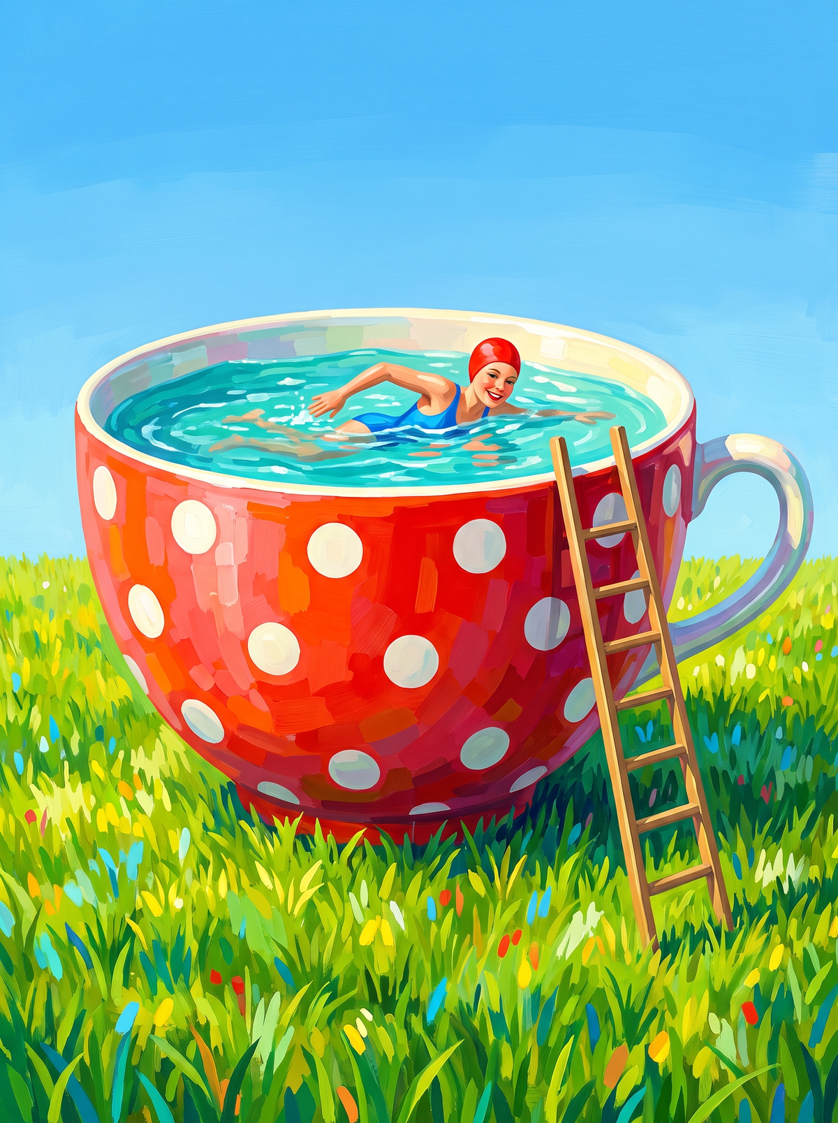 Teacup Pool In Meadow
