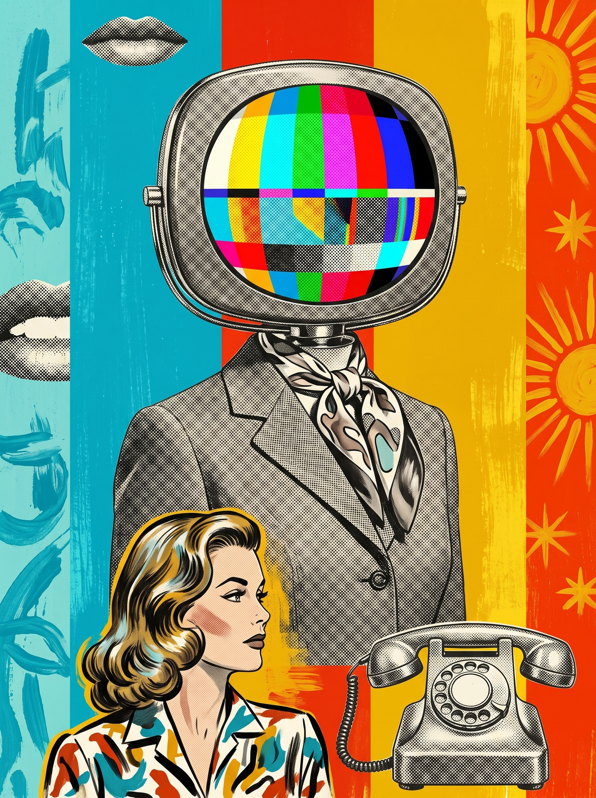 Test Card TV Head