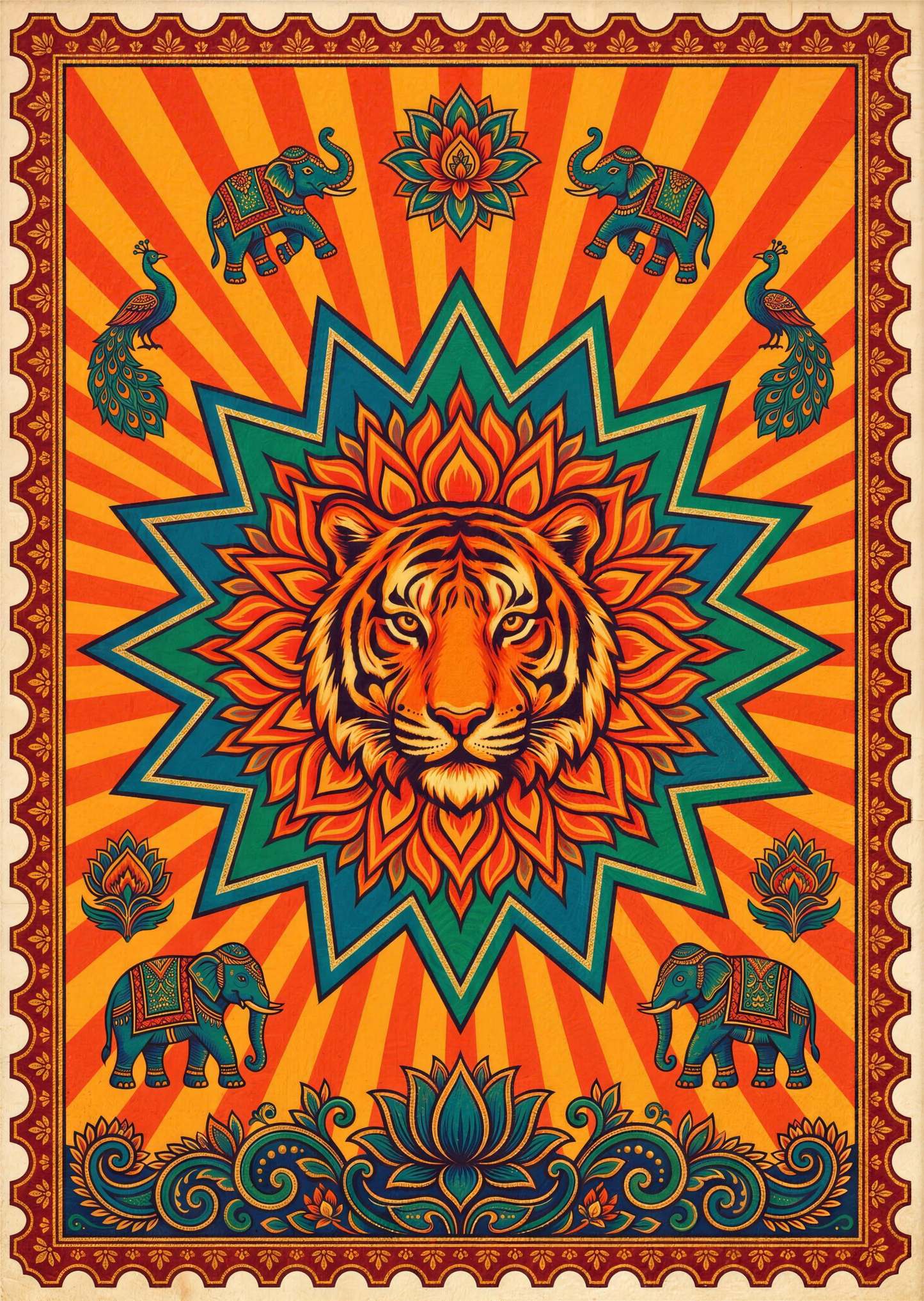 Tiger Mandala Elephants