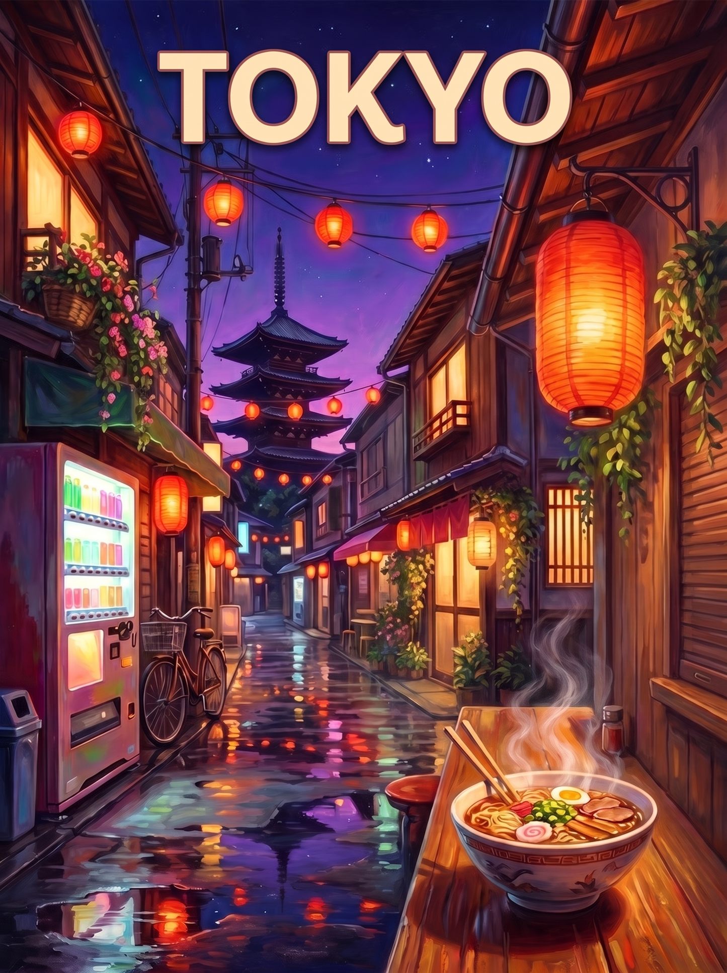 Tokyo Neon Alley Night
