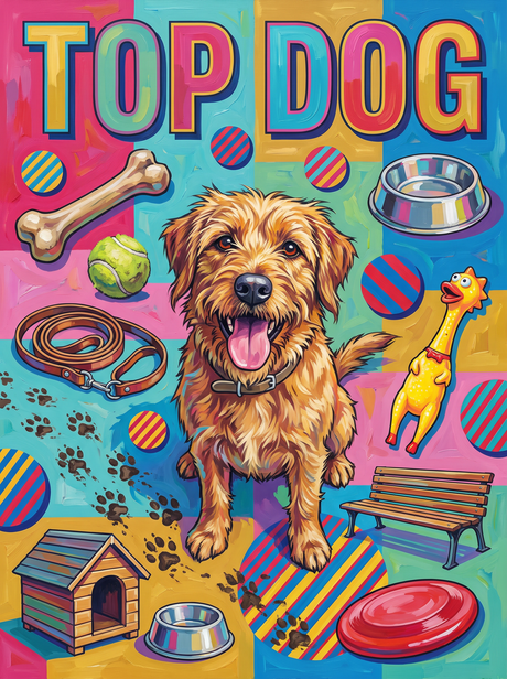 Top Dog Terrier Blocks (150 Color Diamond Painting)