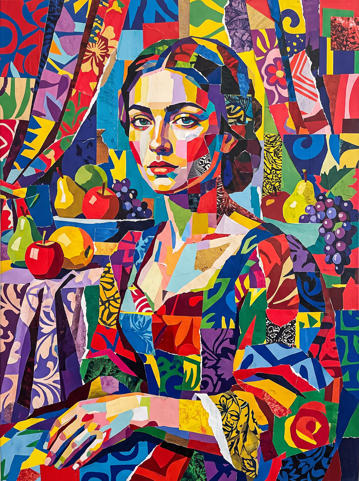 Torn Paper Fruit Portrait