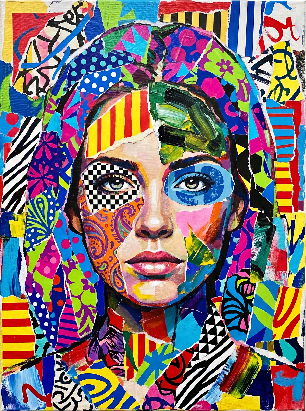 Torn Paper Girl Portrait