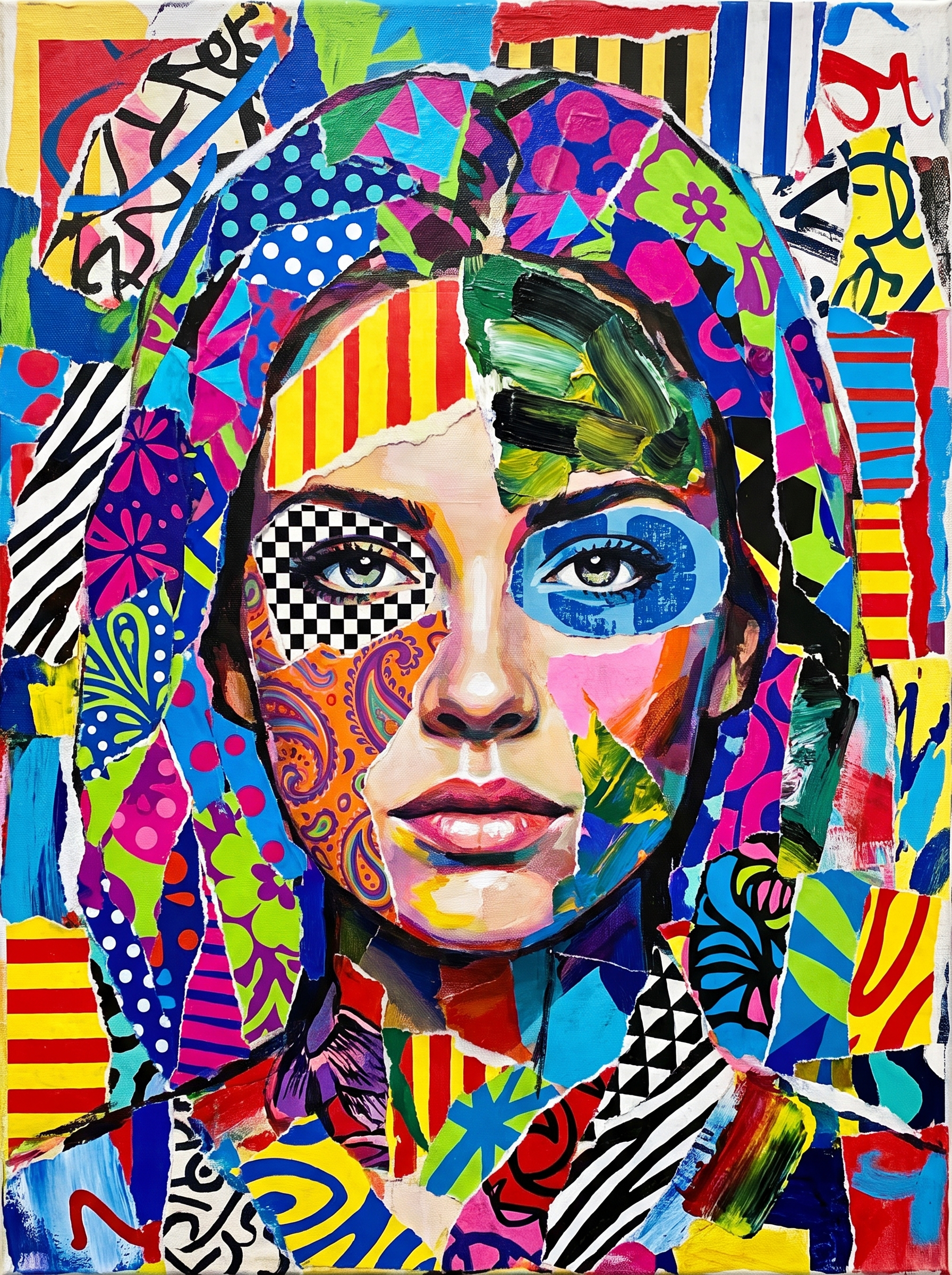 Torn Paper Girl Portrait