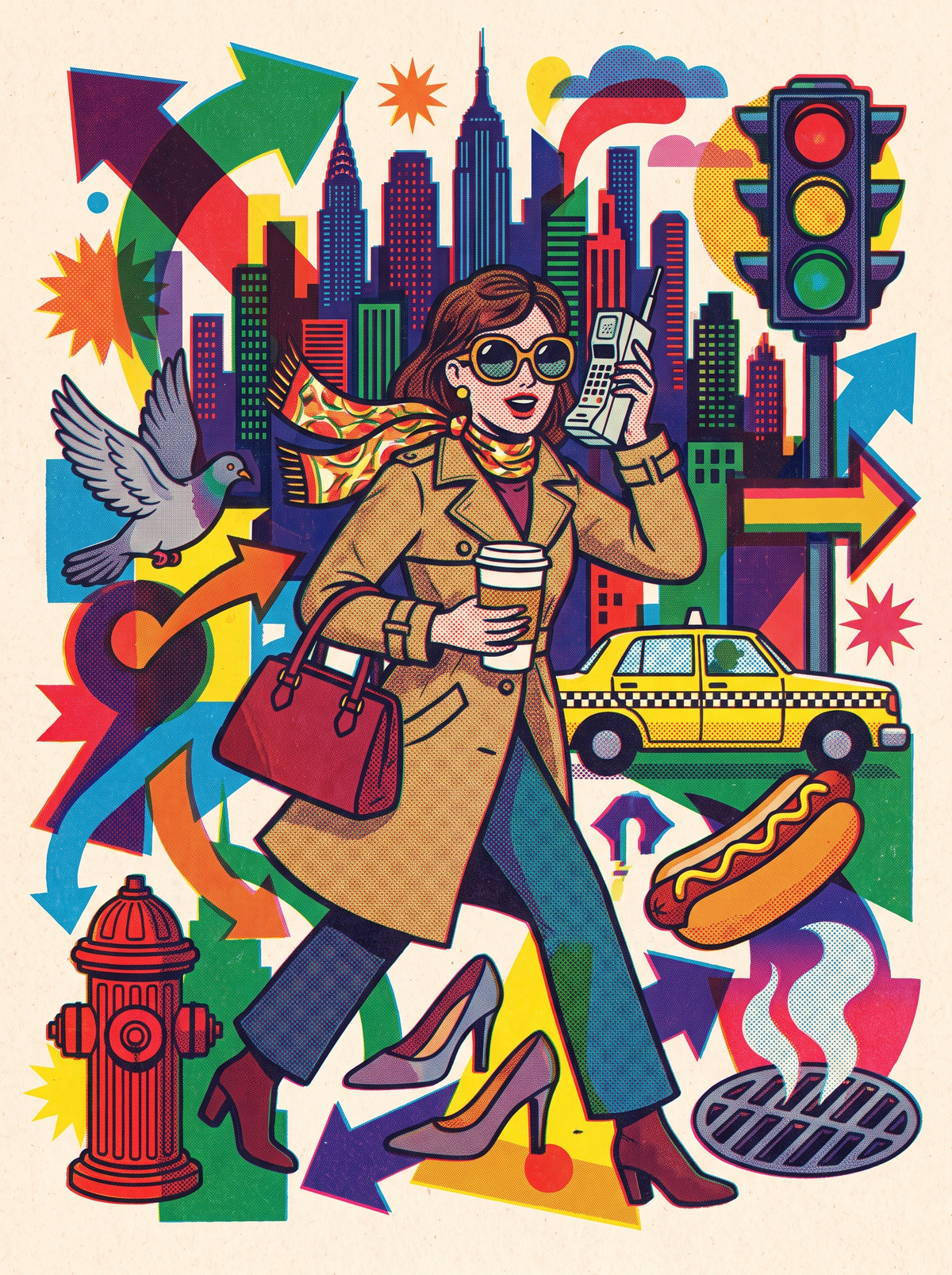 Trench Coat Sidewalk Rush