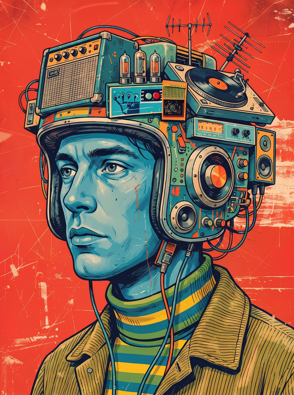 Turntable Helmet Man
