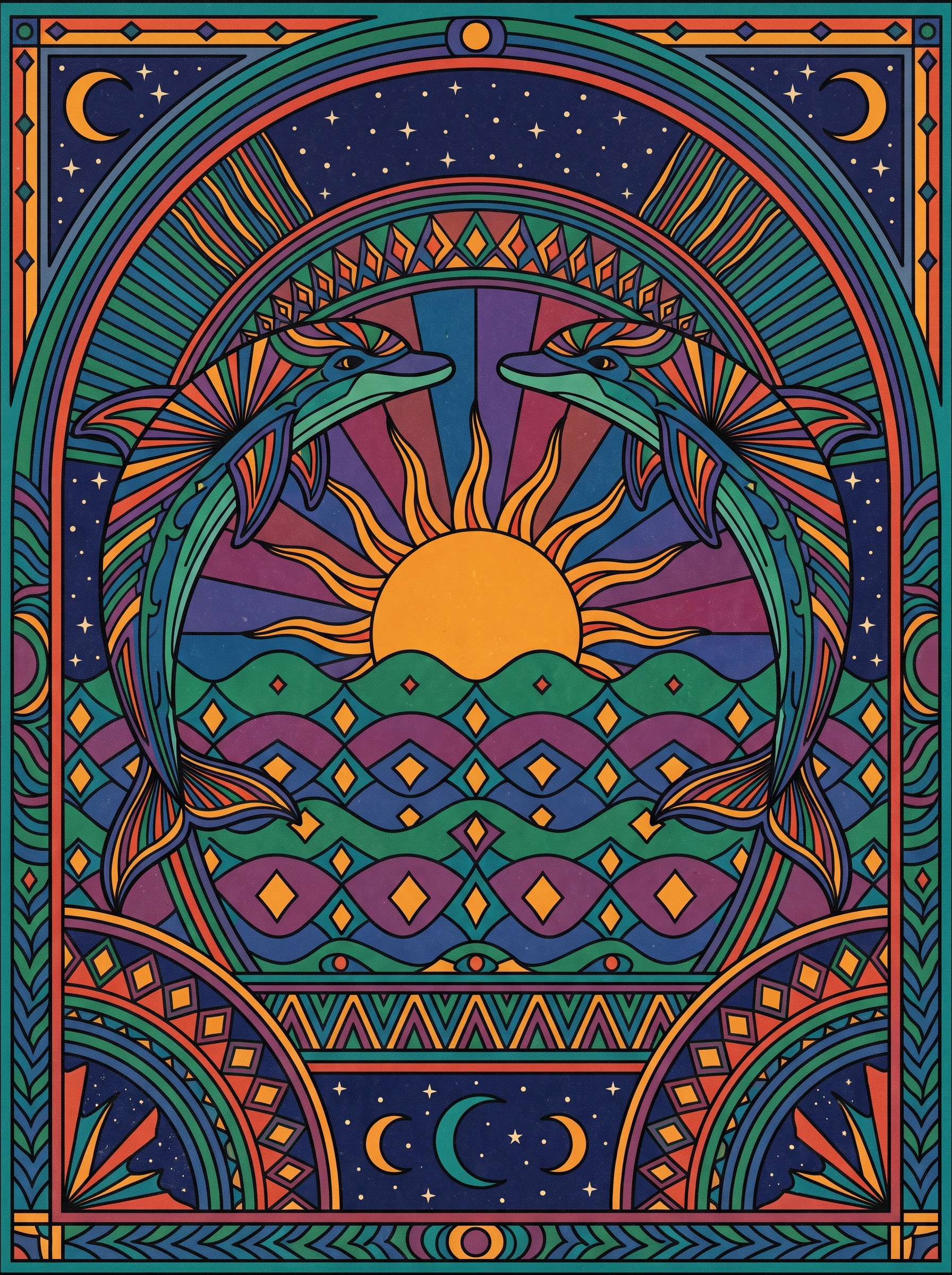 Twin Dolphins Sunrise