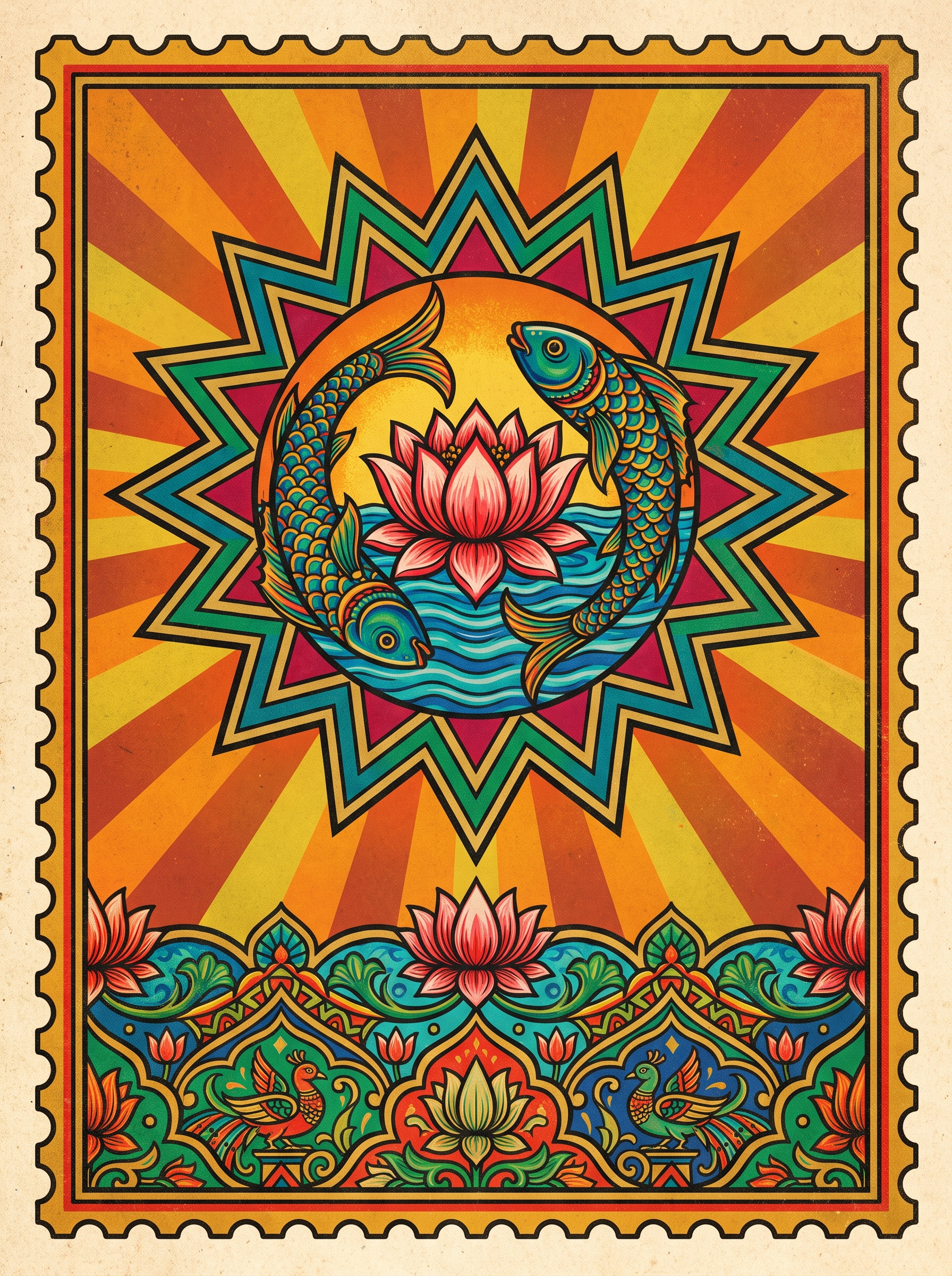 Twin Fish And Lotus