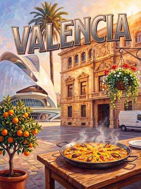 Valencia Paella Plaza (150 Color Diamond Painting)