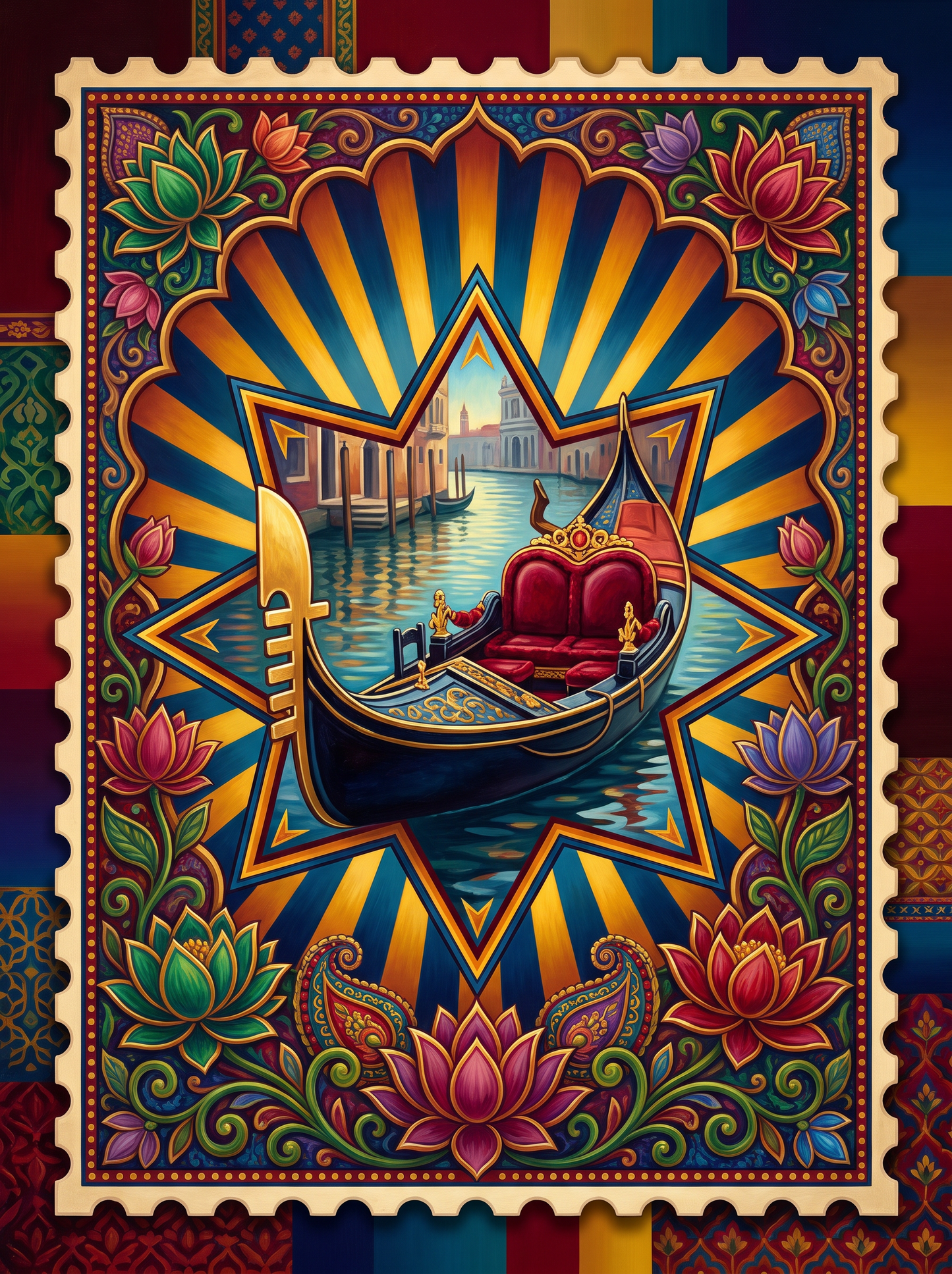 Venice Gondola Stamp