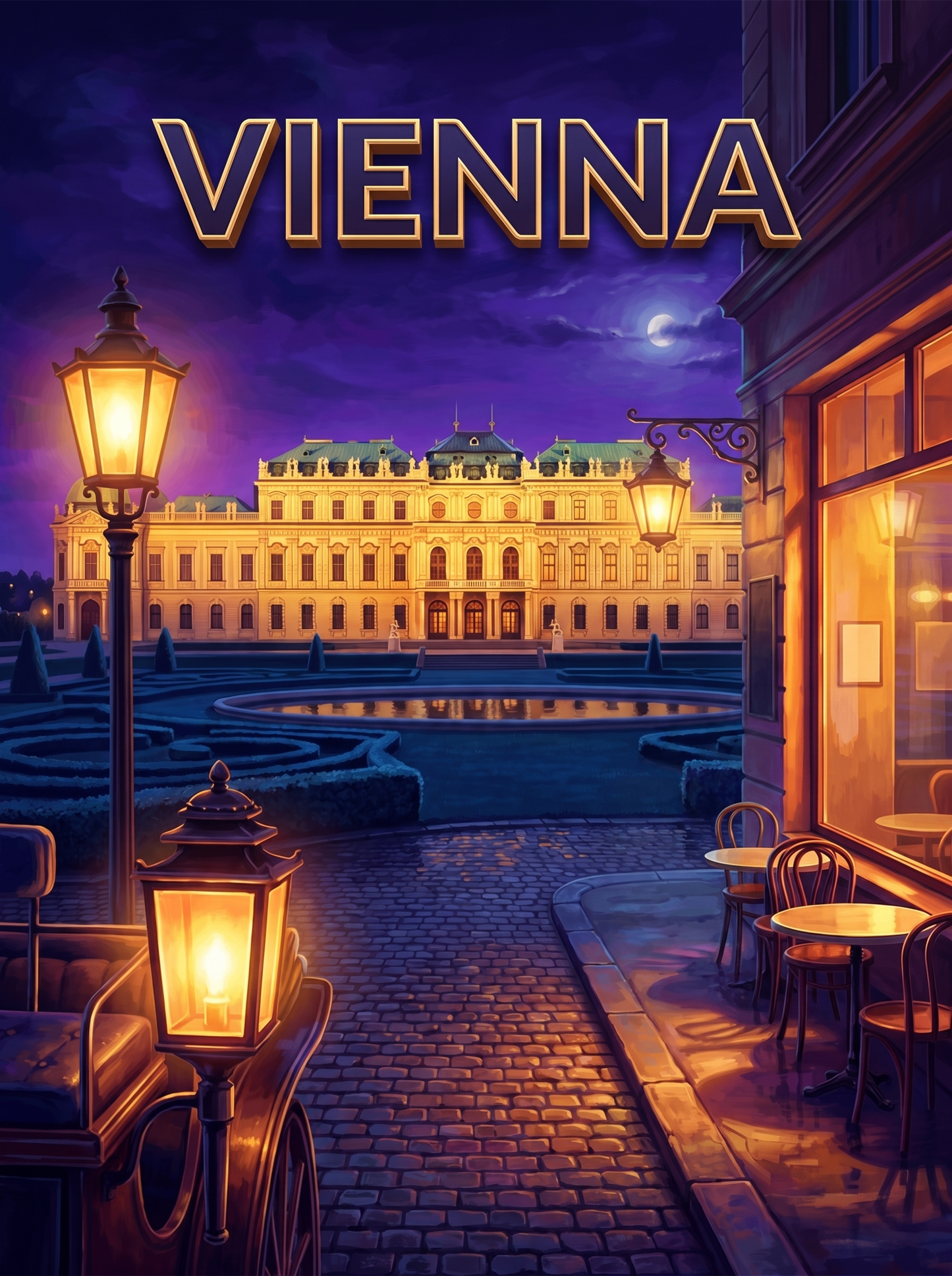 Vienna Palace Cafe Evening
