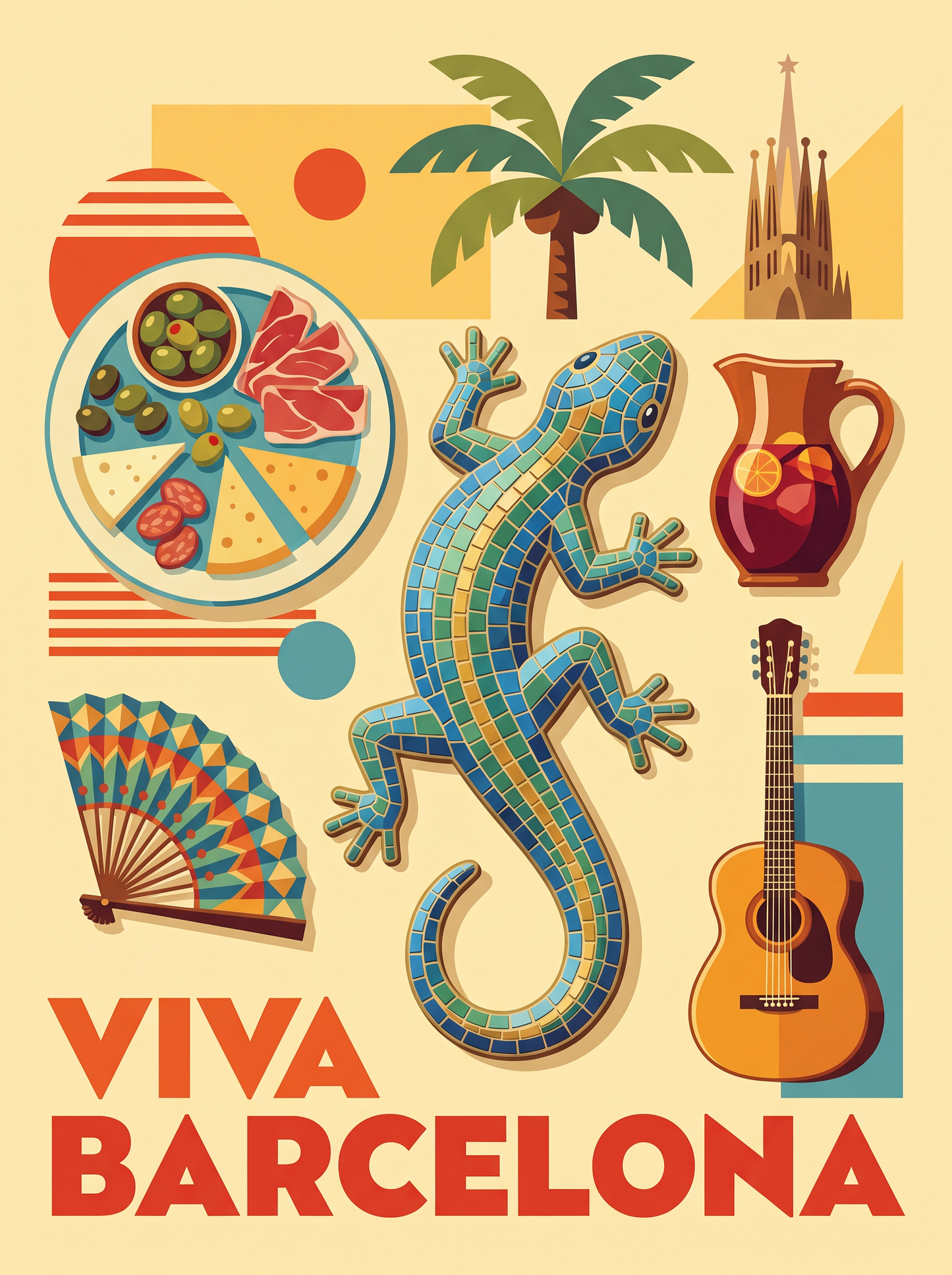 Viva Barcelona Mosaic Lizard