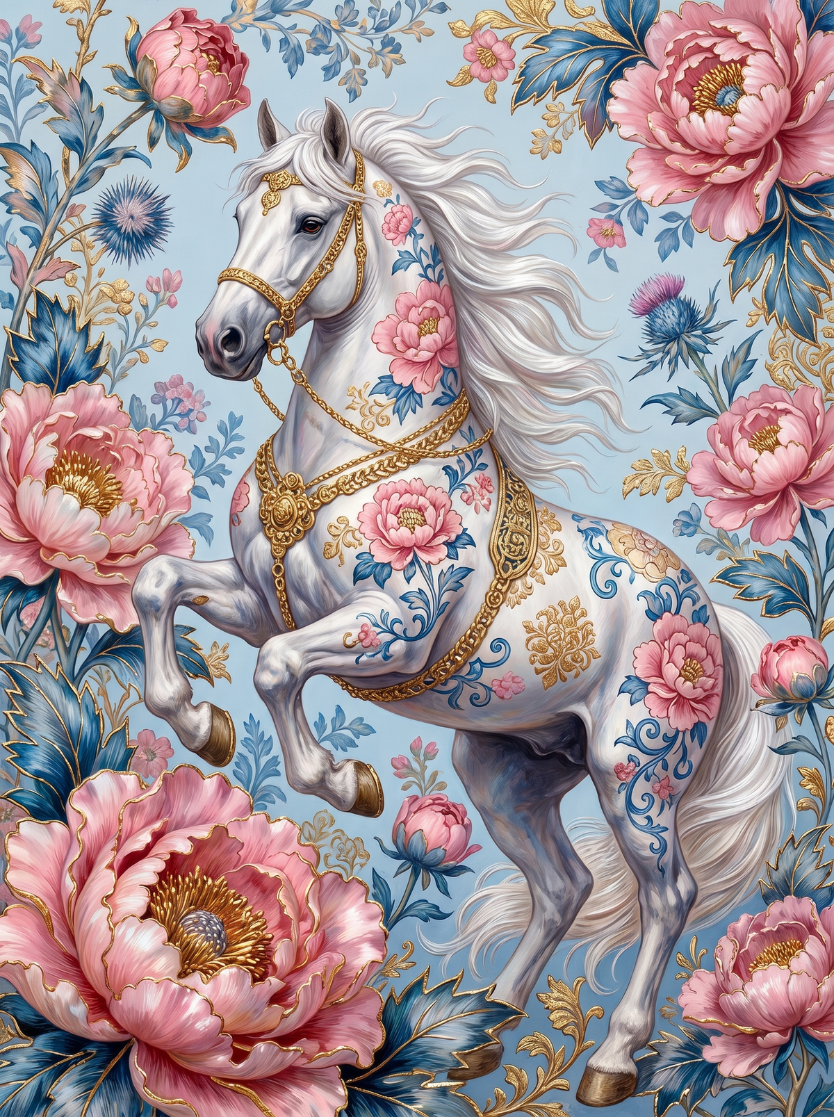 White Horse Peony Bloom