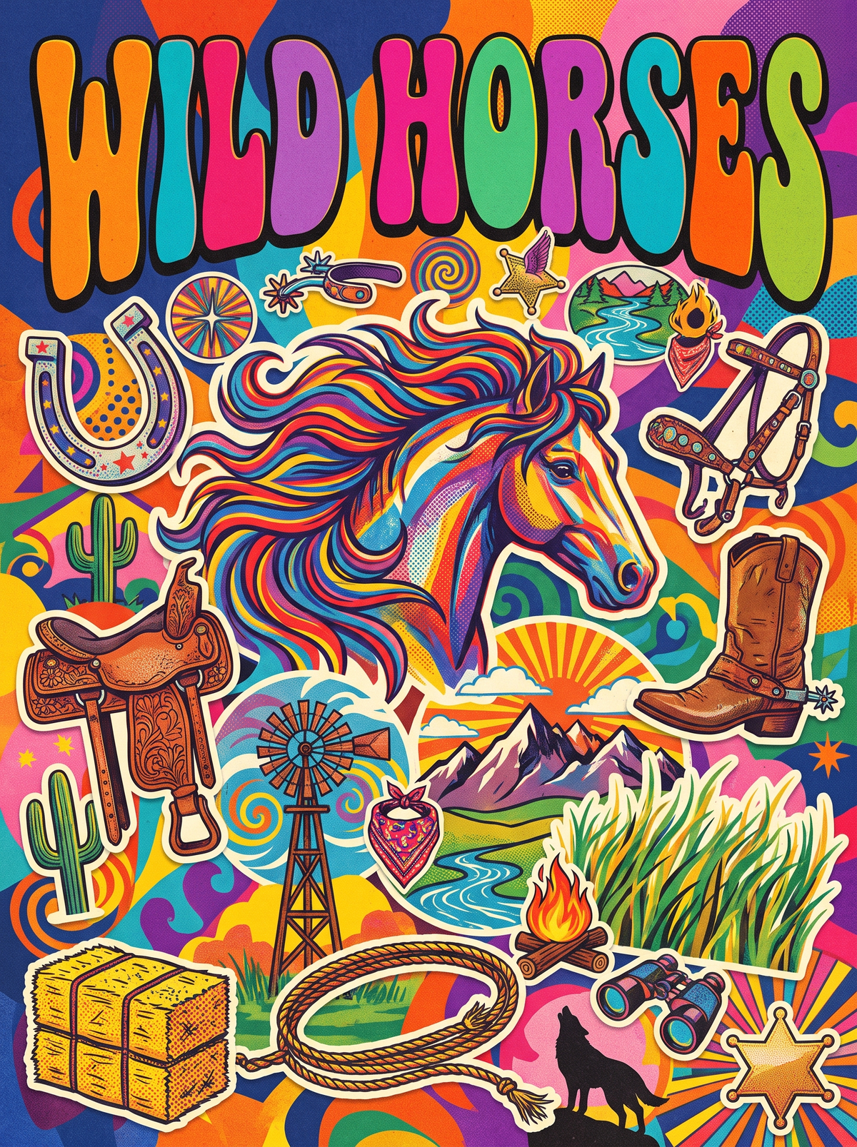Wild Horses Rainbow Mane