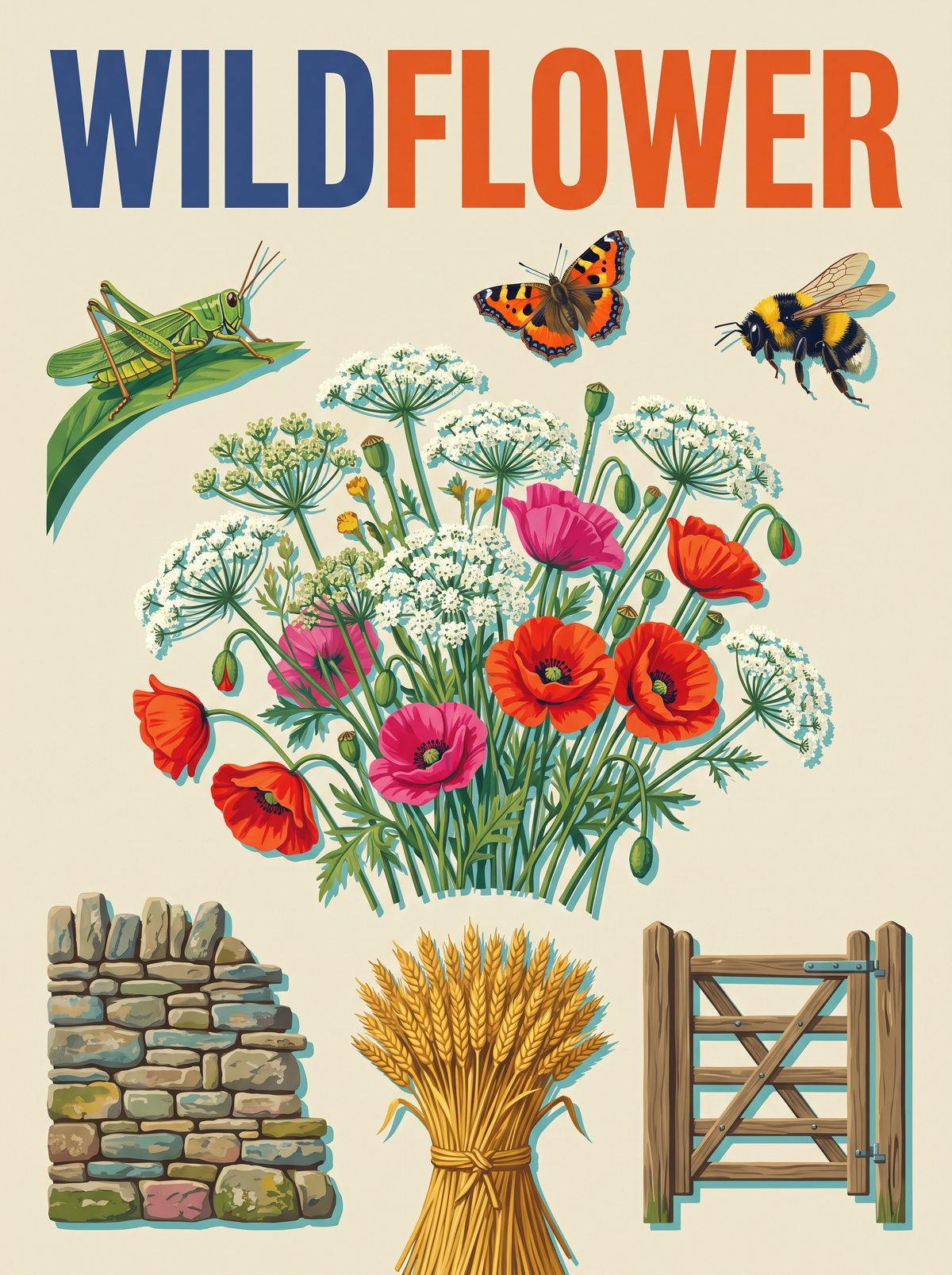 Wildflower Poppies And Wheat