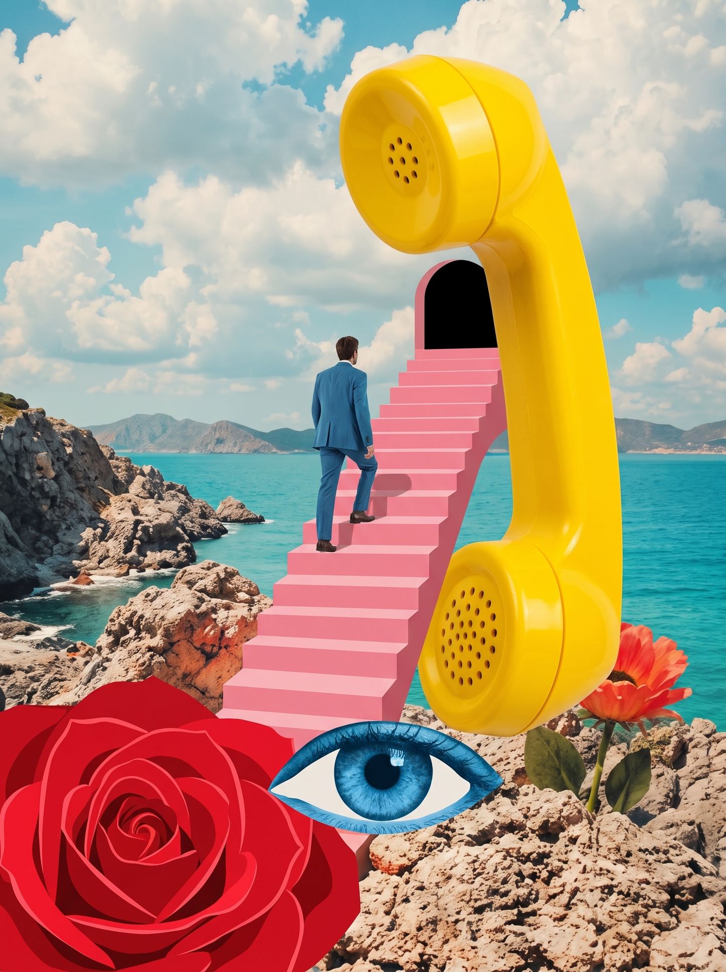 Yellow Telephone Staircase