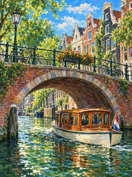 Amsterdam Canal Cruiser (150 Color Diamond Painting)