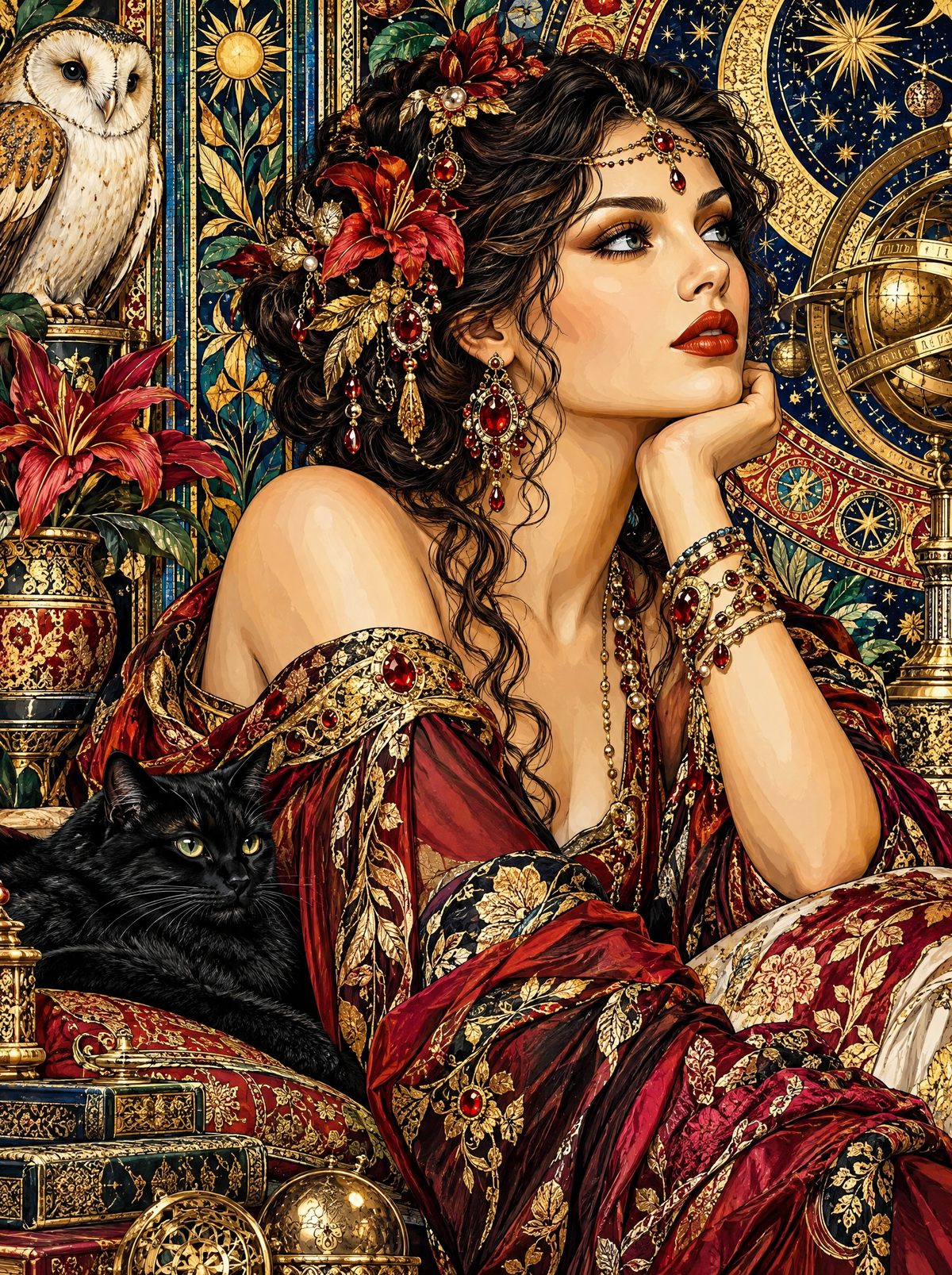 Astrologer In Ruby Silk