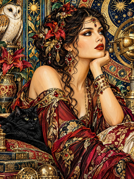 Astrologer In Ruby Silk