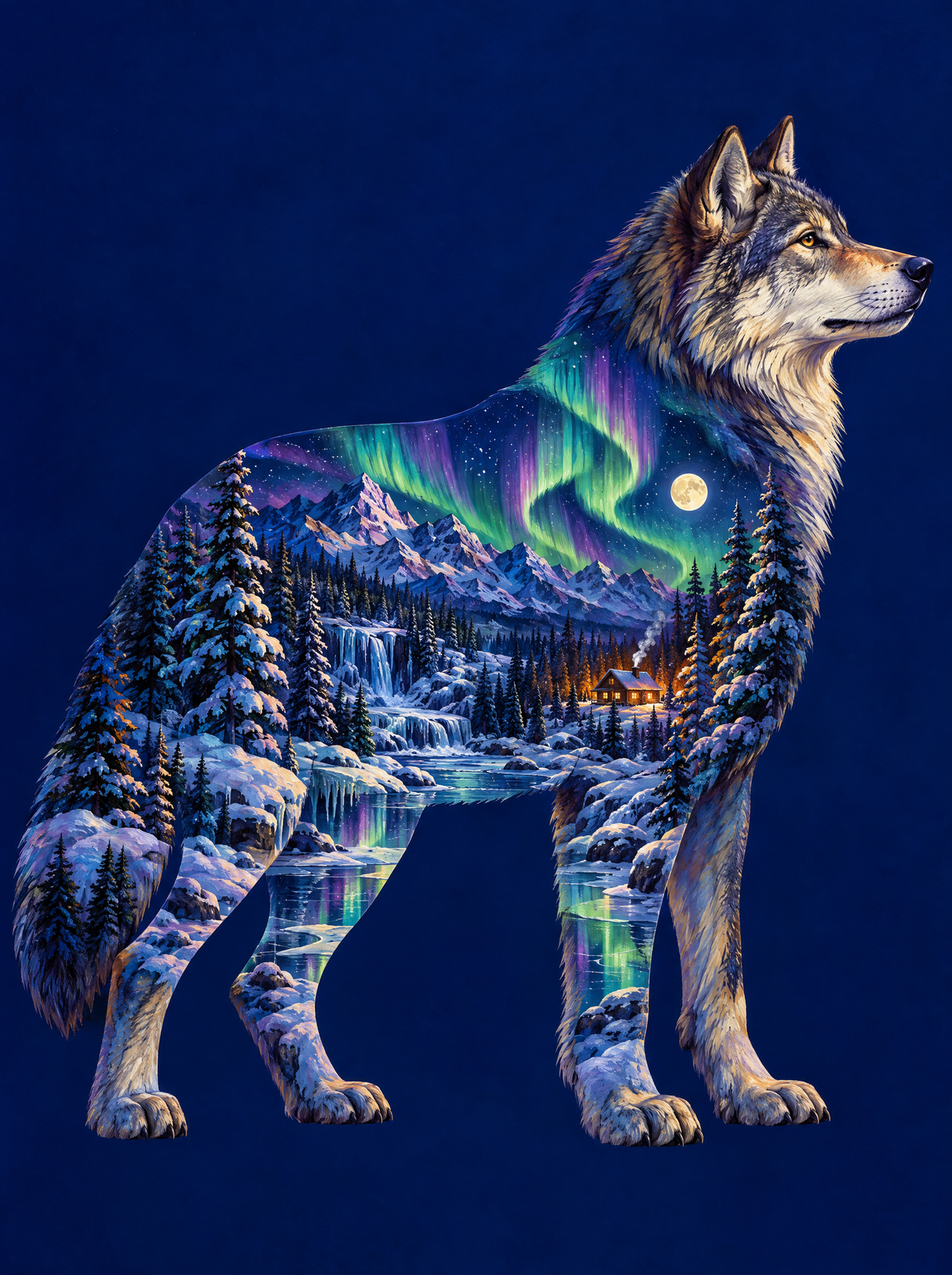 Aurora Wolf Winter Valley