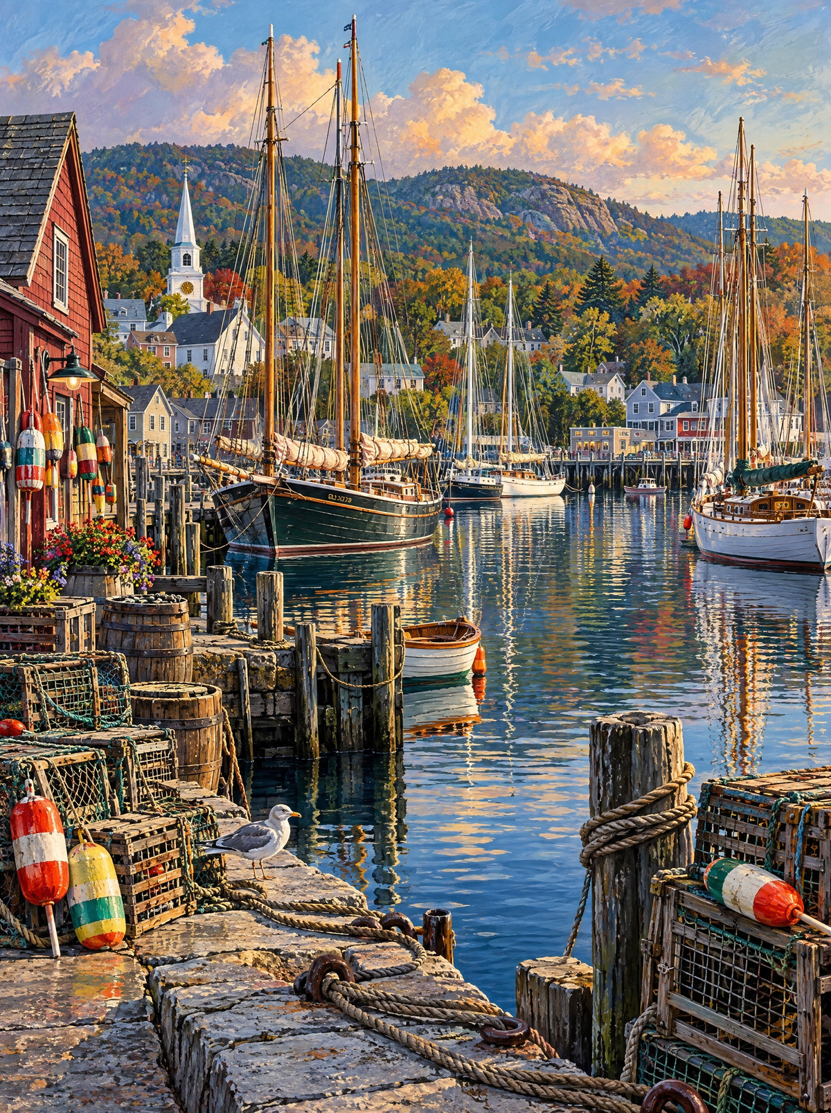 Autumn Schooners At Camden