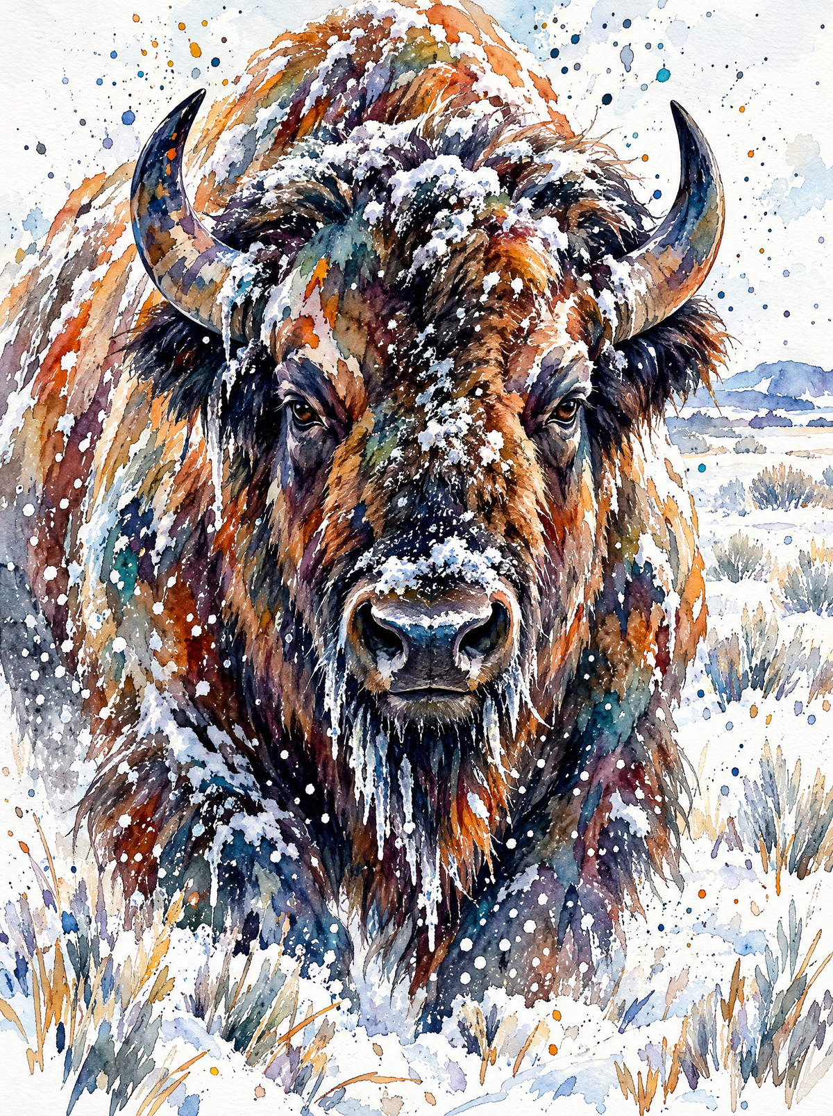 Bison In The Blizzard