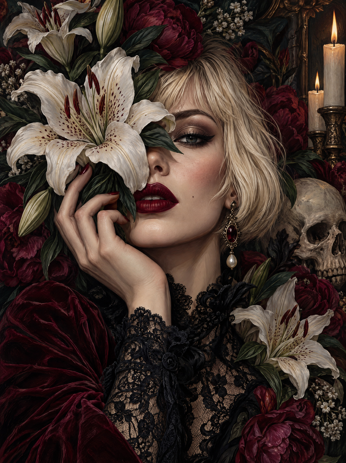 Black Lace And Lilies