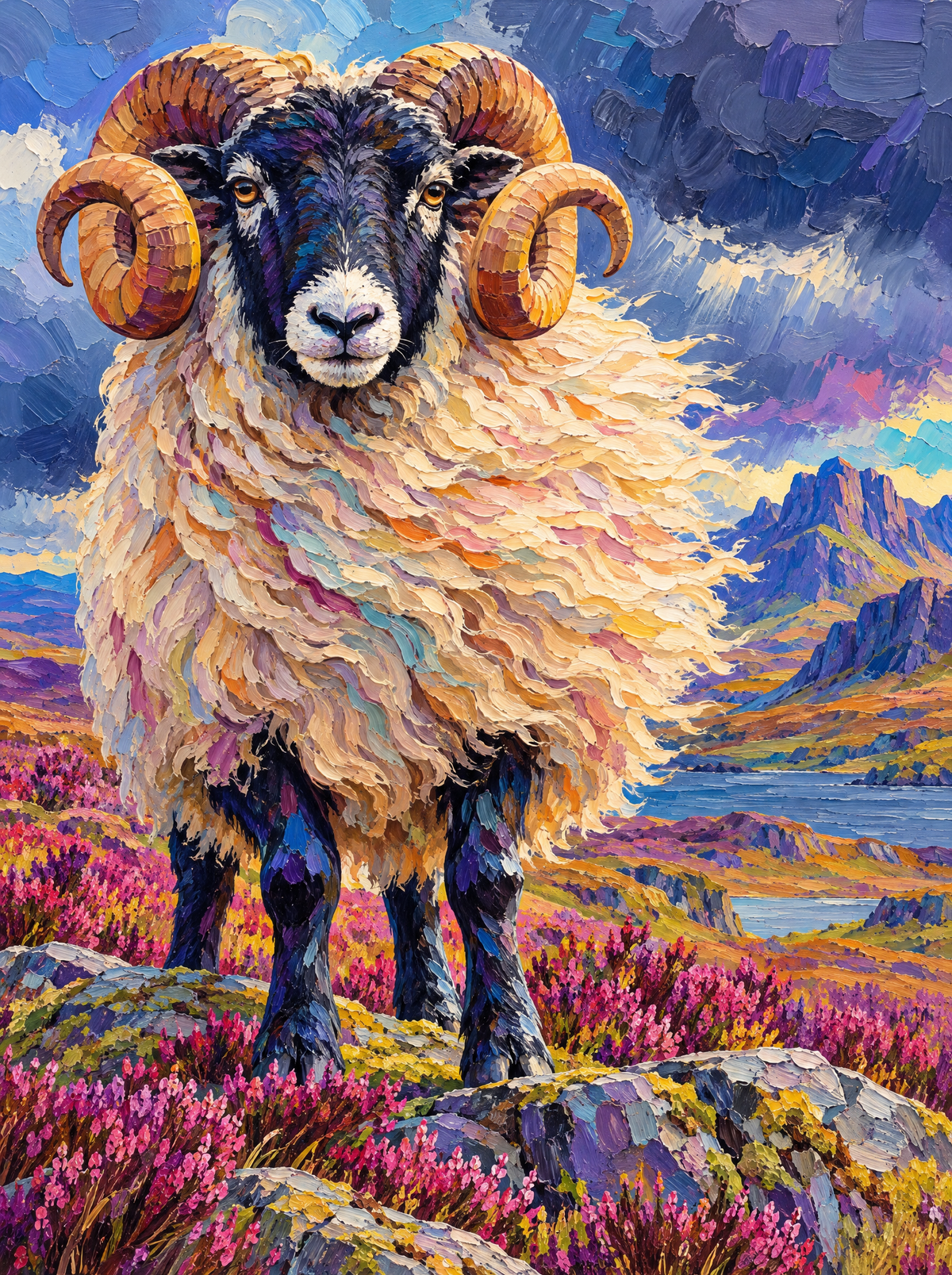 Blackface Ram On The Heather