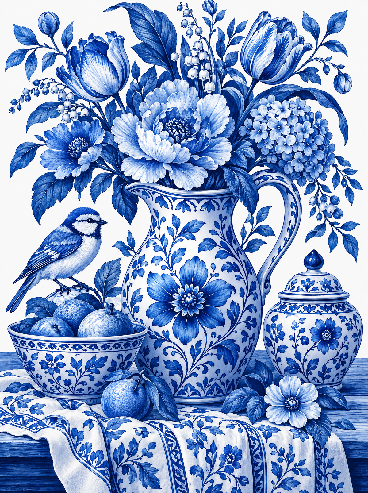 Blue And White Porcelain Bouquet