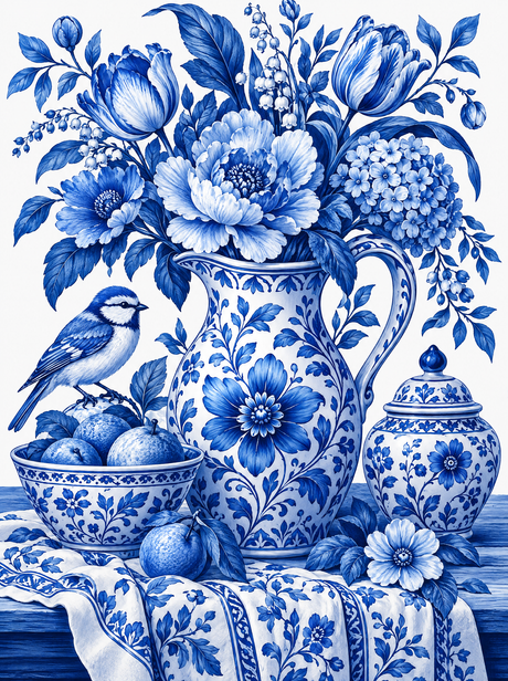 Blue And White Porcelain Bouquet