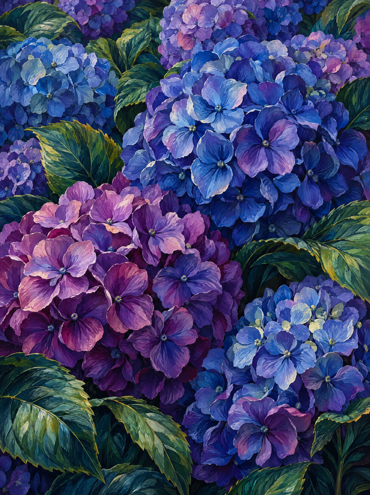 Blue Hydrangea Wall