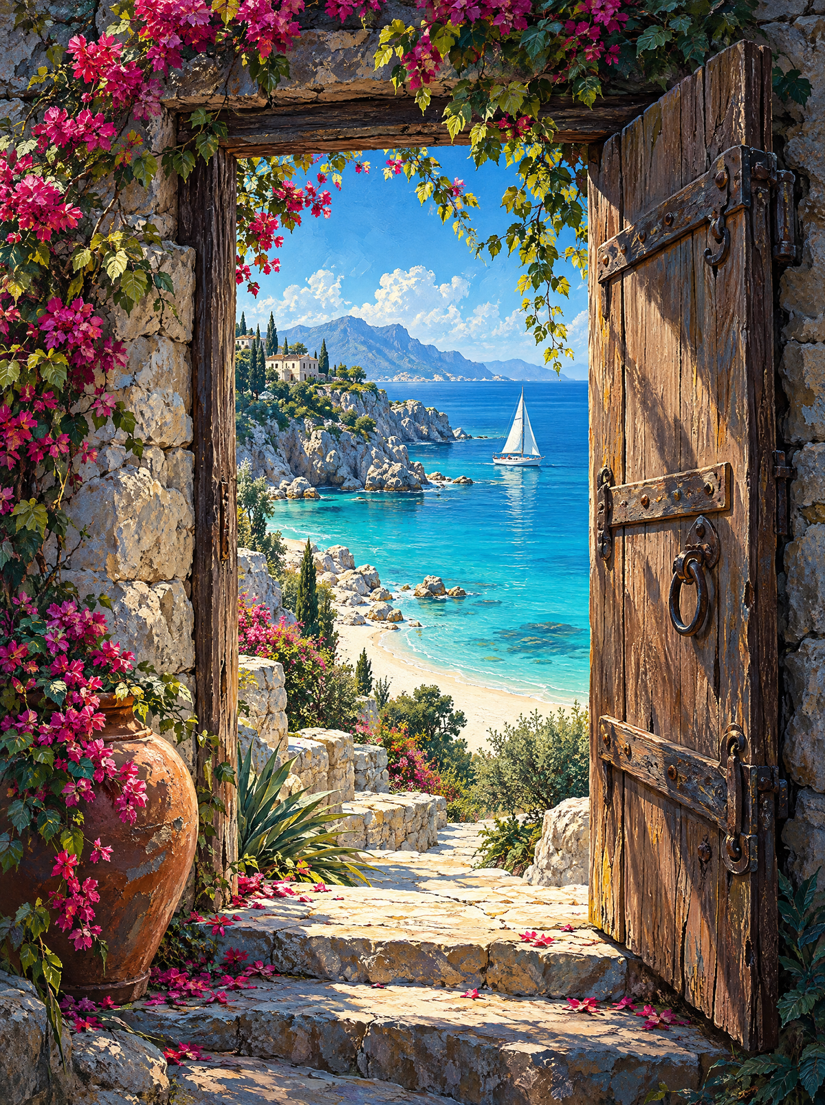 Bougainvillea Door To The Sea