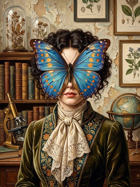 Butterfly Mask In The Study