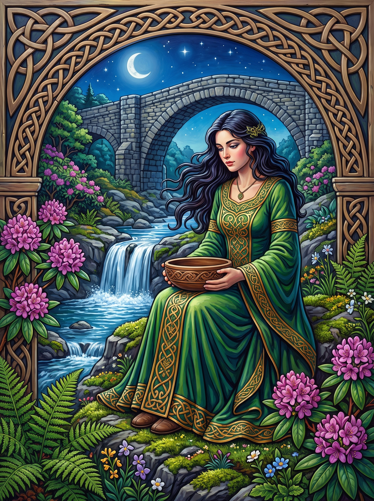 Celtic Maiden By The Stream