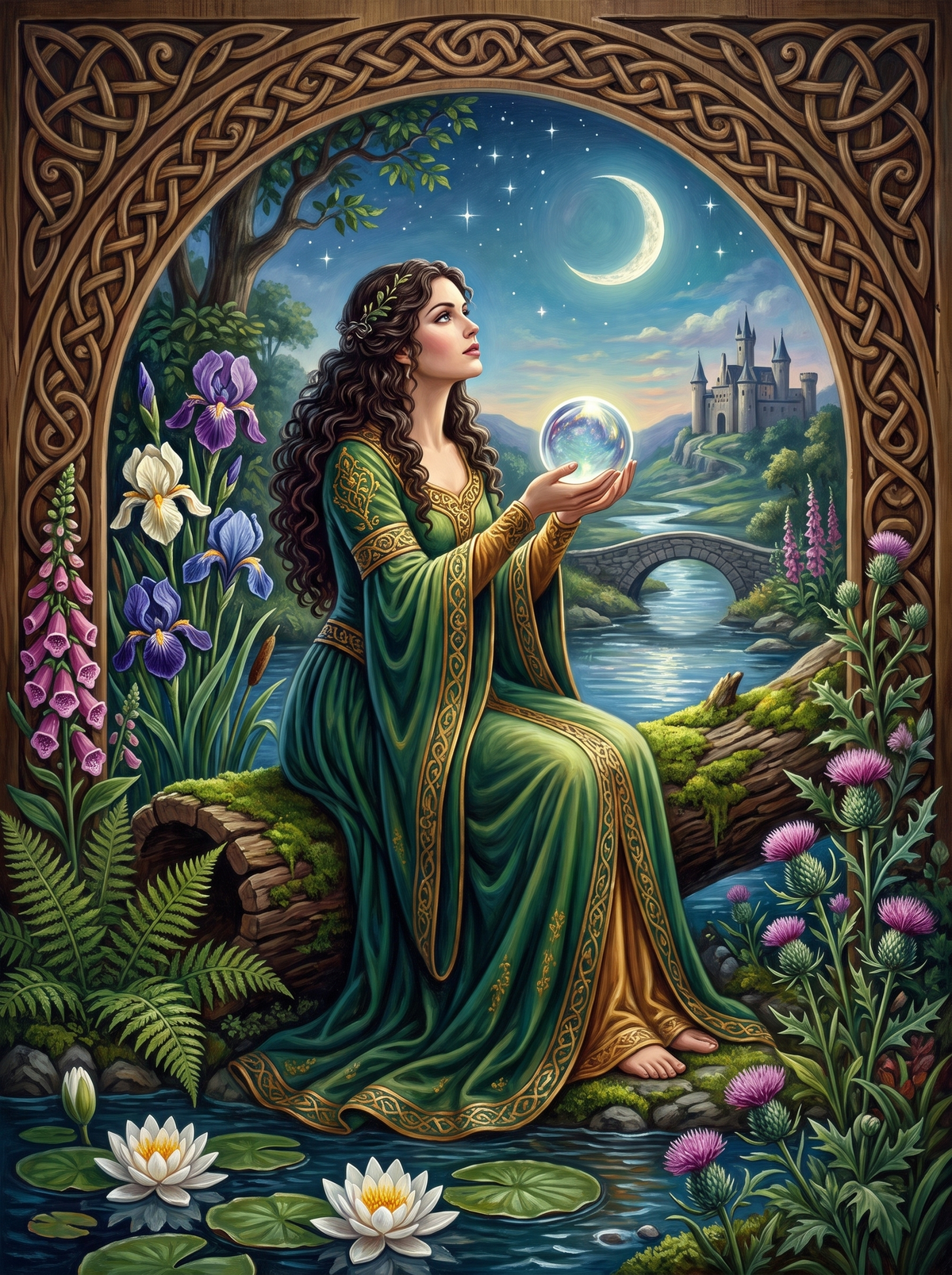 Celtic Seer With Crystal Orb