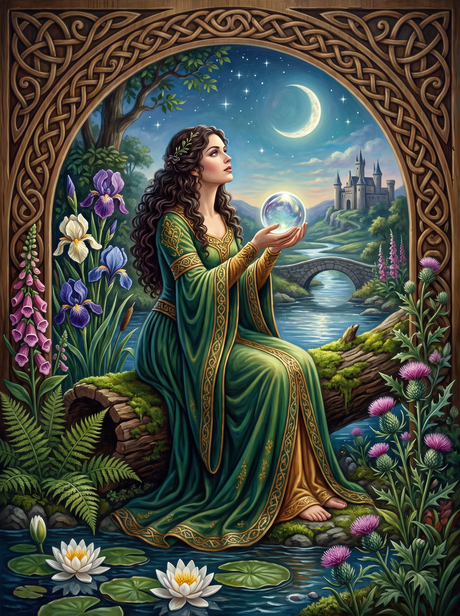 Celtic Seer With Crystal Orb