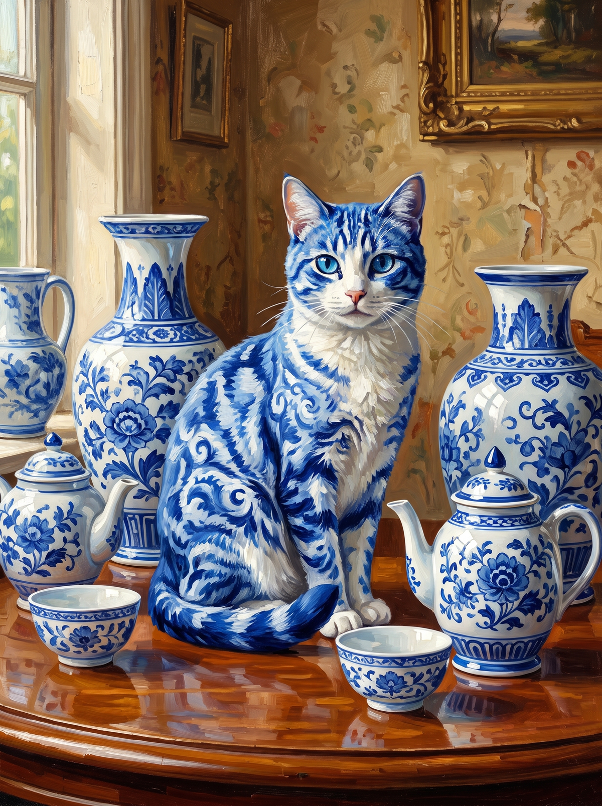 China Cat And Teapots