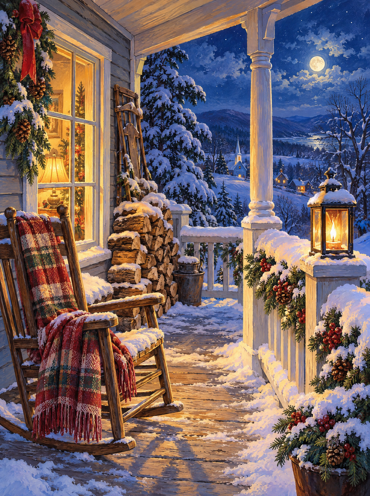 Christmas Eve Snow Porch