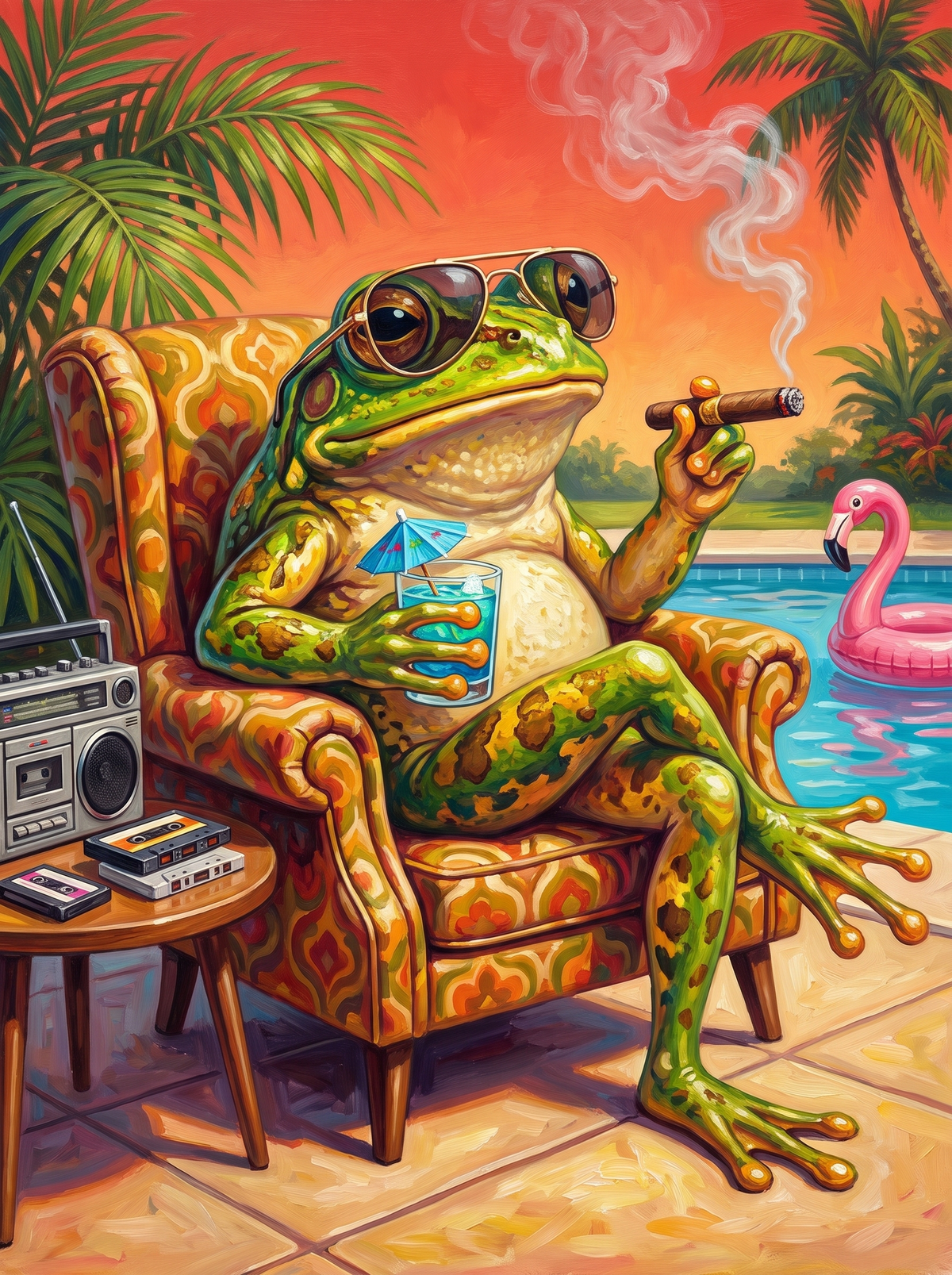 Cigar Frog Poolside