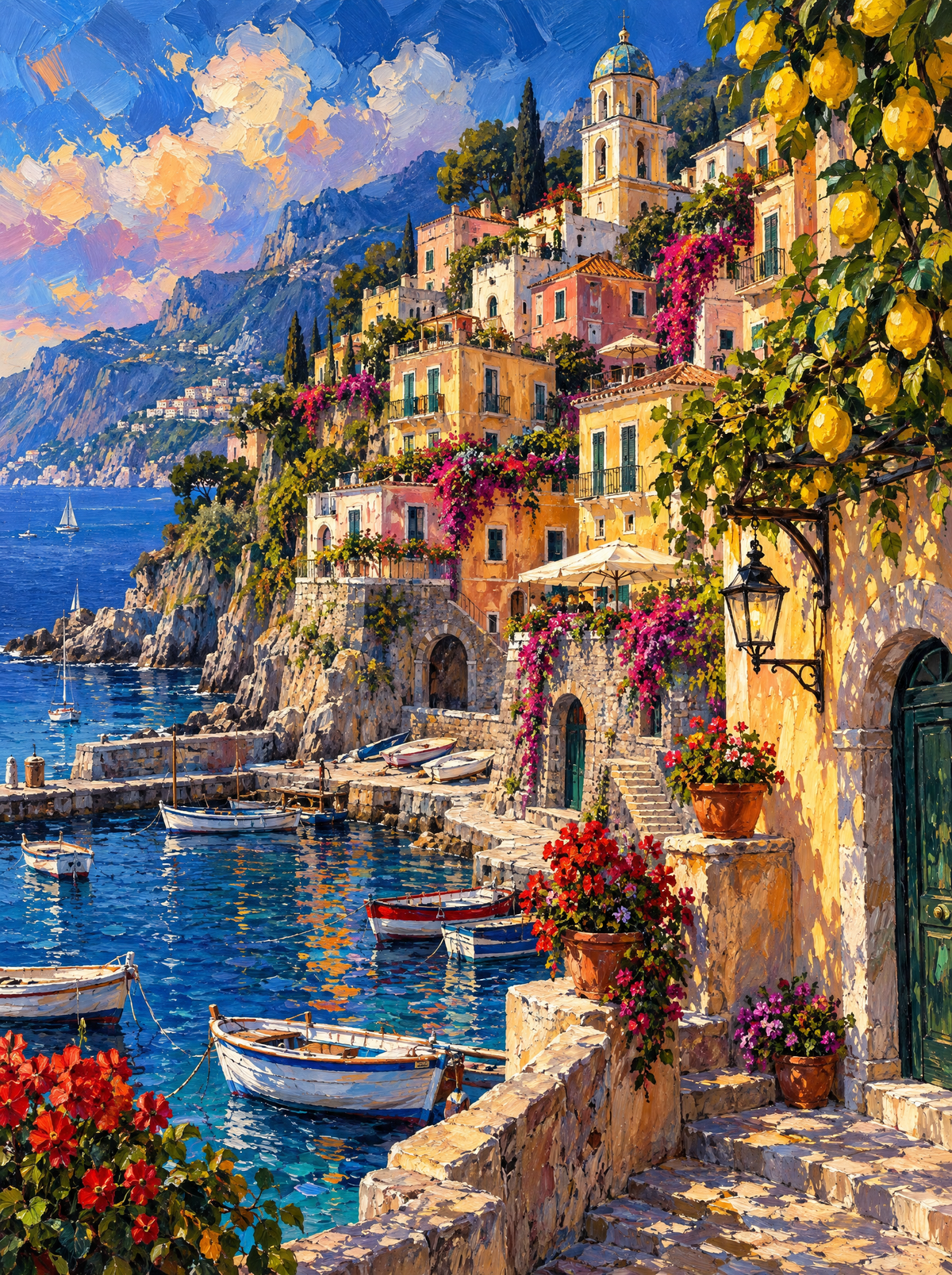 Cinque Terre Harbour Boats