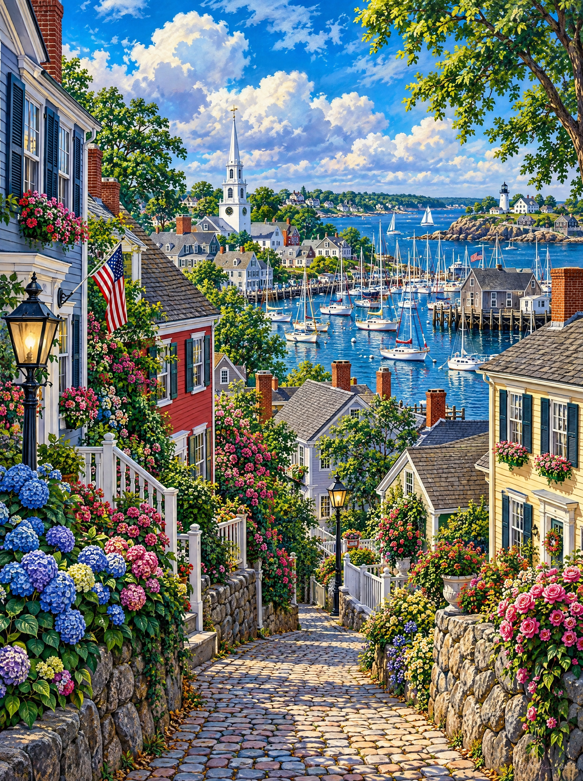 Cobbled Hill Above The Harbour