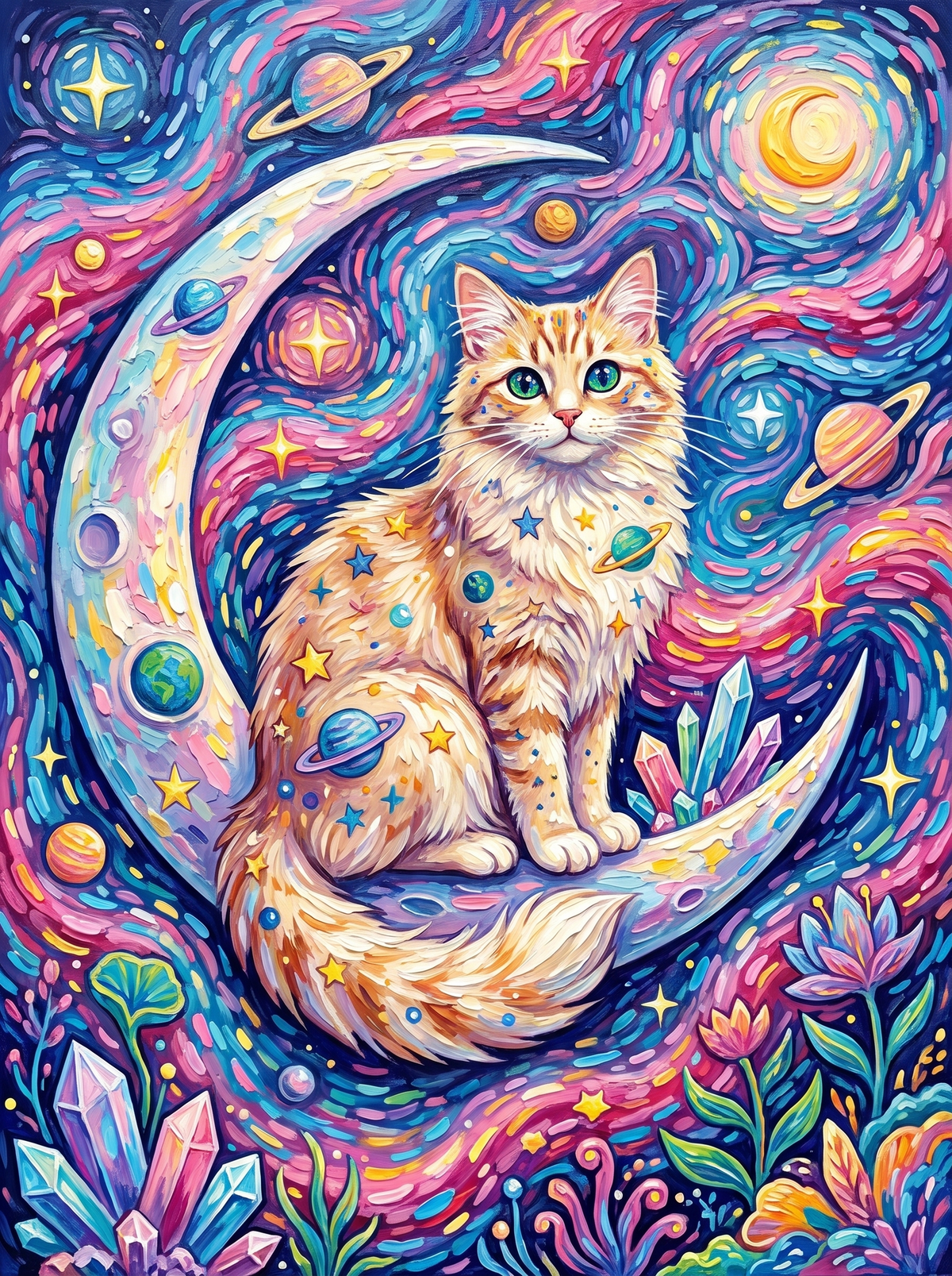 Cosmic Cat On The Moon