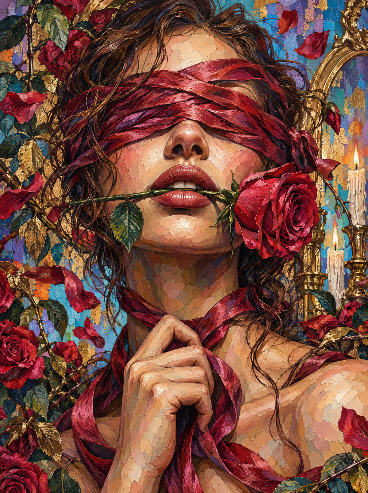 Crimson Blindfold Rose